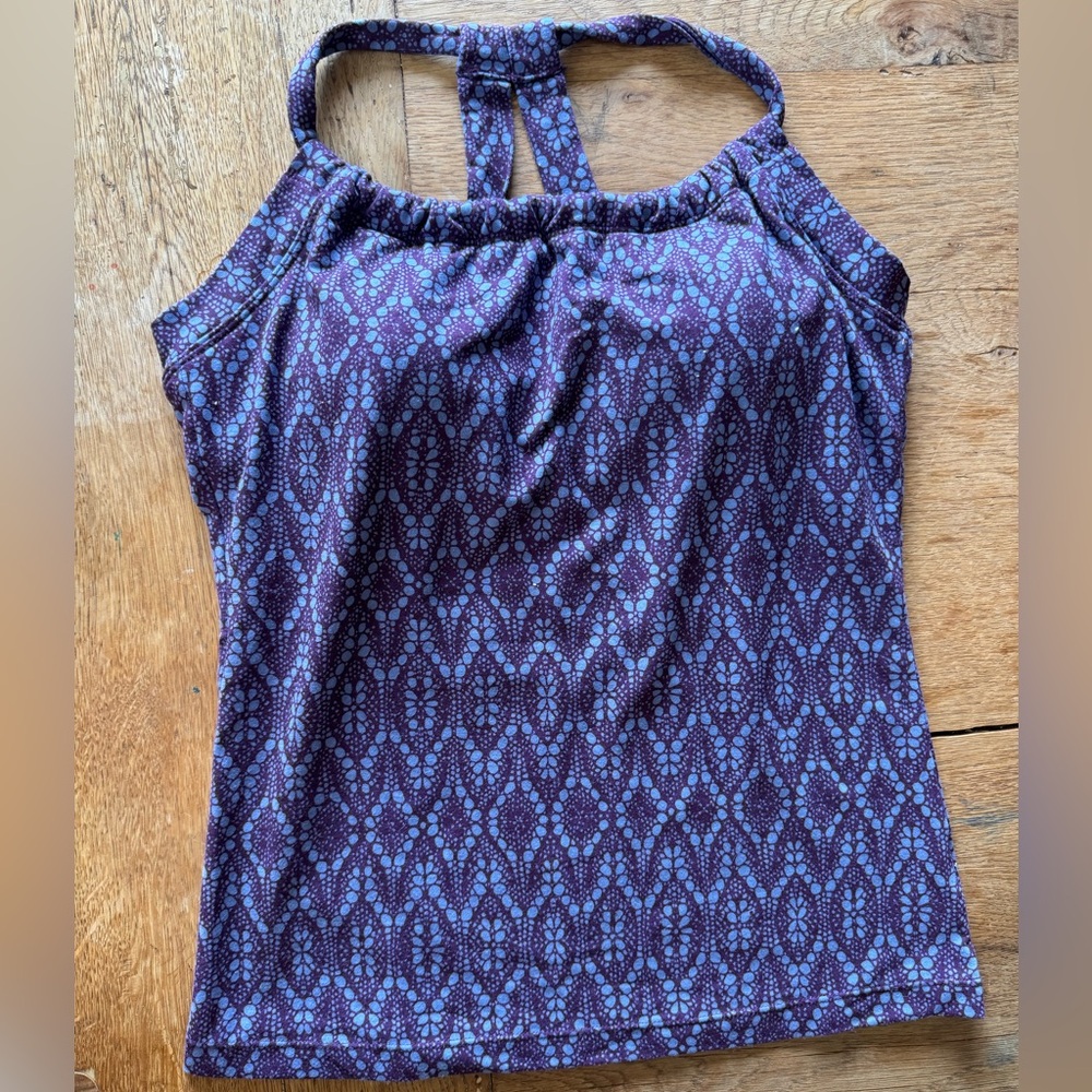 Prana Purple and Blue Patterned Tank Top